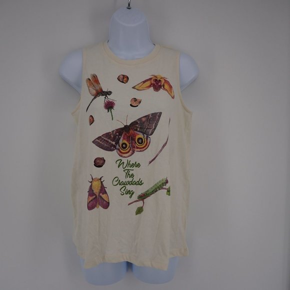 Where The Crawdads Sing NWT Women's Cream Sleeveless Graphic Tank Top Sz S - Picture 1 of 4